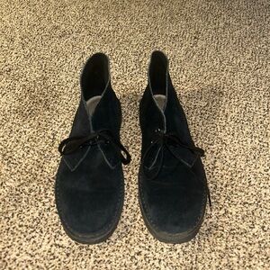 Clarks Men's Black Suede Desert Boots